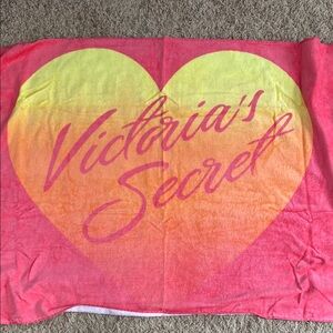 Victoria's Secret Pink and Yellow Heart Towel